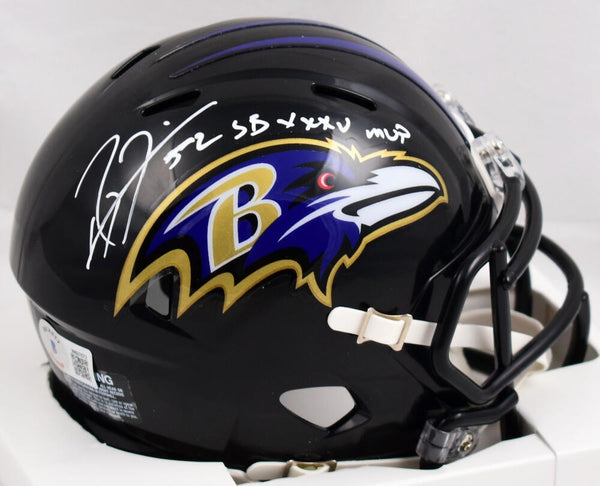 Ray Lewis Autographed Baltimore Ravens Speed Mini Helmet w/SB MVP-Beckett W