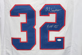 O.J. Simpson Autographed/Signed Pro Style White XL Jersey HOF JSA 26421