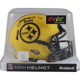 Joe Greene Autographed Pittsburgh Steelers Rave Mini Helmet HOF Beckett 49603
