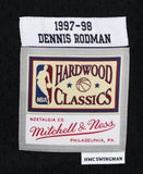 Bulls Dennis Rodman Signed Black M&N HWC Swingman Jersey w/ Black Sig JSA Wit