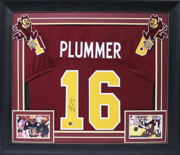 ASU Jake Plummer Signed Maroon Pro Style Framed Jersey Signed on #1 BAS