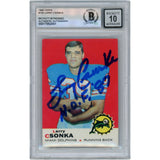 Larry Csonka Autographed 1969 Topps #120 Slabbed Trading Card Beckett 50351