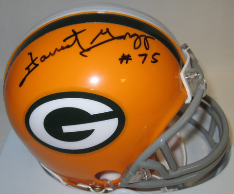 Packers FORREST GREGG #75 Signed Throwback Mini Helmet AUTO HOF 77 - SB - JSA