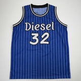 Autographed/Signed SHAQUILLE SHAQ O'NEAL Orlando Blue Pinstripe Jersey BAS COA