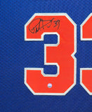 SUEDE FRAMED NEW YORK KNICKS PATRICK EWING AUTOGRAPHED JERSEY STEINER HOLOGRAM