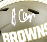Amari Cooper Signed Browns Salute to Service Speed Mini Helmet- Beckett W Holo