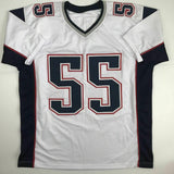Autographed/Signed WILLIE MCGINEST New England White Football Jersey JSA COA