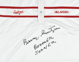 Barry Switzer Signed Oklahoma Custom Polo w/Boomer Sooner - Beckett W Holo