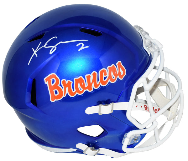 KHALIL SHAKIR AUTOGRAPHED BOISE STATE BRONCOS BLUE FULL SIZE HELMET BECKETT