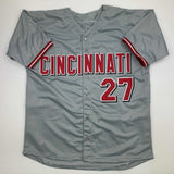 Autographed/Signed Jose Rijo 90 WS MVP Cincinnati Grey Jersey Beckett BAS COA