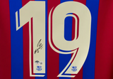 Sergio Aguero Signed FC Barcelona Home Soccer Jersey #19 with Beckett COA