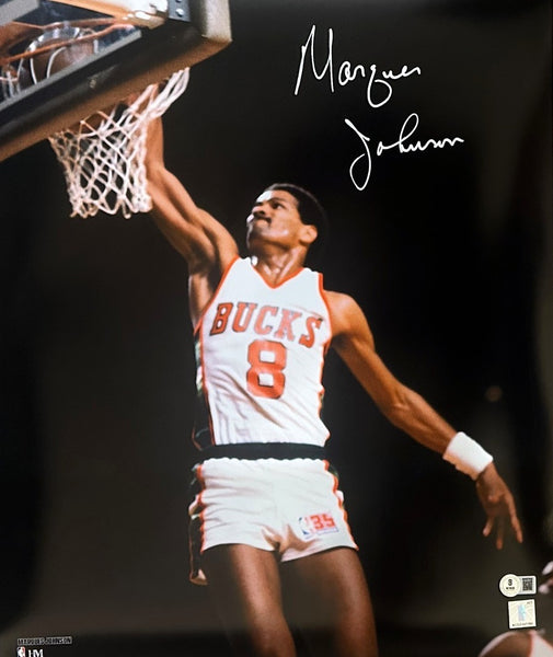 Milwaukee Bucks Legend MARQUES JOHNSON Signed 16x20 Photo #2 AUTO - BAS