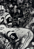 Joe Namath, Don Maynard Signed NY Jets Unframed 16x20 '68 SB B&W Photo - 24 Sigs