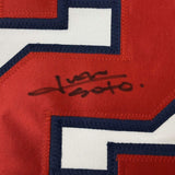 Framed Autographed/Signed Juan Soto 35x39 Washington White Jersey BAS COA
