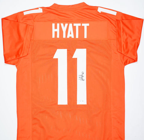 Jalin Hyatt Autographed Orange College Style Jersey- Beckett W Hologram *Black