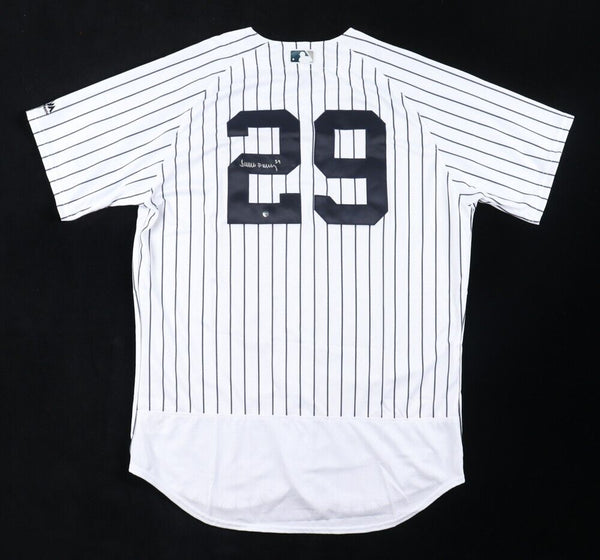 Brandon Drury Signed New York Yankees Majestic Pinstriped Home Jersey (Steiner)