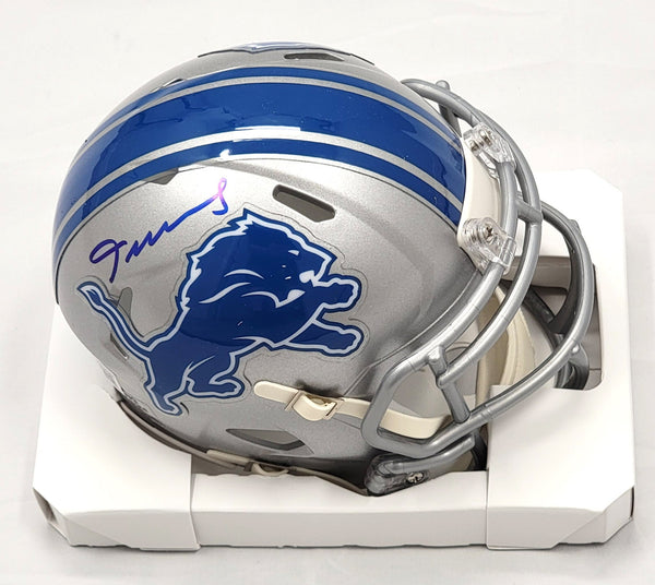 Jameson Williams Autographed Detroit Lions Speed Mini Helmet Beckett Witnessed