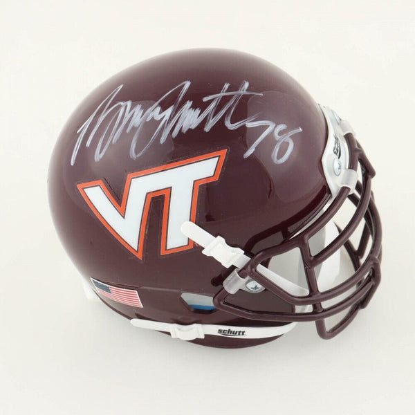 bruce smith autographed mini helmet Bruce Smith Signed Virginia Tech Hokies Mini Helmet (Beckett) Buffalo – Super Sports Center