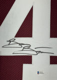 Framed Autographed/Signed Brian Bosworth 35x39 Oklahoma Red Jersey JSA COA