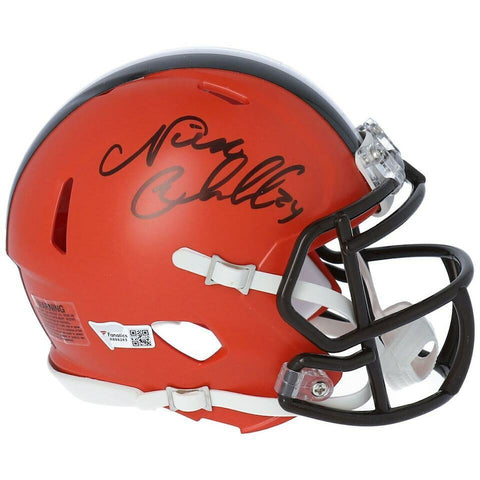 NICK CHUBB Autographed Cleveland Browns Speed Mini Helmet FANATICS