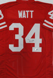 Badgers DEREK WATT Signed Custom Replica Wisconsin Red Jersey AUTO - BAS