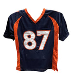 Ed McCaffrey Autographed/Signed Pro Style Jersey Navy Beckett 40250