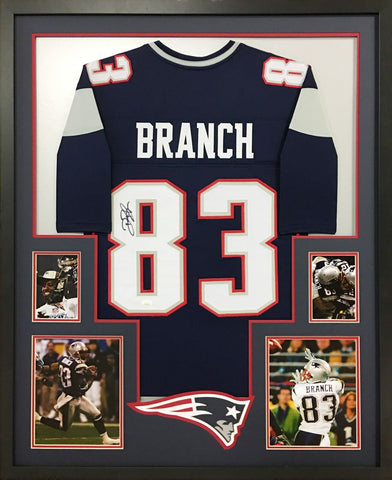 Deion Branch Autographed Signed Framed New England Patriots Jersey JSA
