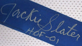 Jackie Slater Signed Rams Jersey Inscribed "HOF 01" (JSA) Playing Career 1976-95