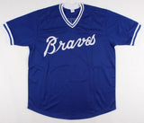 Dale Murphy Signed Atlanta Braves Dk Blue Jersey (JSA COA) 2xNL MVP (1982 ,1983)