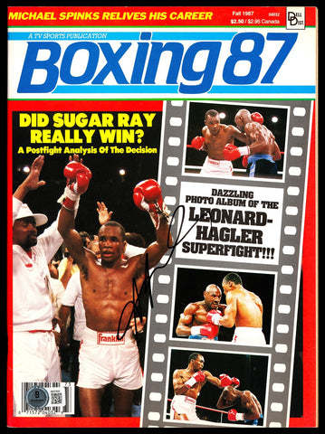 Sugar Ray Leonard Autographed Signed Magazine Beckett BAS QR #BM37835