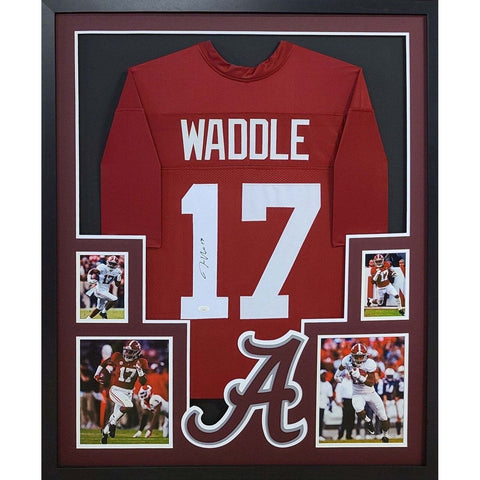 Jaylen Waddle Autographed Signed Framed Alabama Jersey JSA