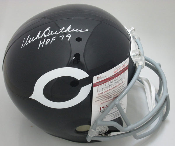 Bears DICK BUTKUS Signed Replica Throwback Helmet AUTO w/ "HOF '79" - JSA
