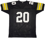 STEELERS ROCKY BLEIER AUTOGRAPHED BLACK JERSEY "4X SB CHAMP" BECKETT QR 229042