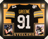 Kevin Greene Signed Pittsburgh Steelers 35x43 Custom Framed Jersey (JSA COA)