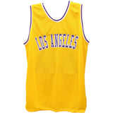 Byron Scott Autographed/Signed Pro Style Yellow Jersey TRI 43440