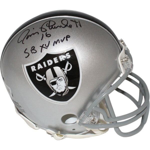 Jim Plunkett Autographed Las Vegas Raiders VSR4 Mini Helmet w/insc BAS 40059