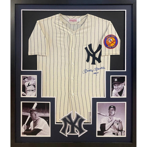 Mickey Mantle Autographed Signed Framed New York Yankees Jersey JSA