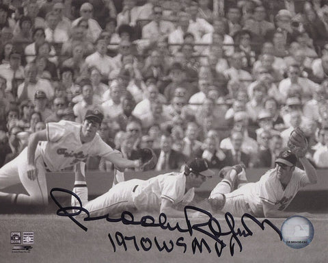 Brooks Robinson Signed Orioles B&W Multi Image Diving 8x10 Photo w/MVP -(SS COA)