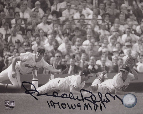 Brooks Robinson Signed Orioles B&W Multi Image Diving 8x10 Photo w/MVP -(SS COA)