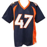 John Lynch Autographed/Signed Pro Style Blue XL Jersey Beckett Witness 51437