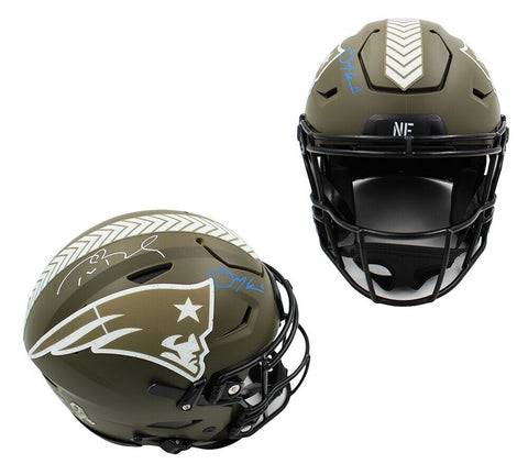 Brady & Edelman Signed New England Patriots Speed Flex Authentic STS NFL Helmet