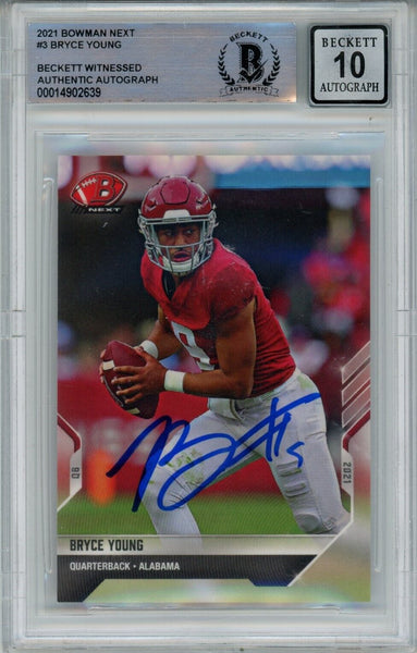 Bryce Young Autographed/Signed 2021 Bowman #3 Beckett Auto 10 40734