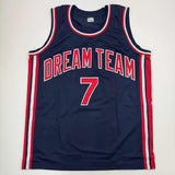 Autographed/Signed Larry Bird USA Blue 1992 Dream Team Jersey Beckett BAS COA