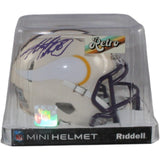 Adrian Perterson Signed Minnesota Vikings Retro Mini Helmet Beckett WIT 57542