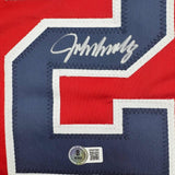 Framed Autographed/Signed John Smoltz 35x39 Atlanta Red Jersey Beckett BAS COA