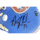 Tom Nalen Gary Zimmerman +3 Signed Denver Broncos VSR4 Mini Helmet Beckett 55423