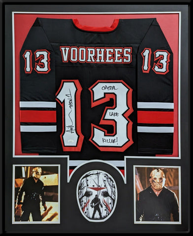 FRAMED ARI LEHMAN SIGNED INSCRIBED JASON VOORHEES FRIDAY THE 13TH JERSEY JSA COA
