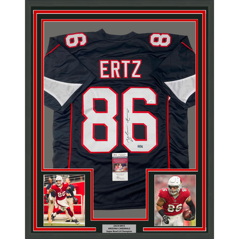 Framed Autographed/Signed Zach Ertz 33x42 Arizona Black Football Jersey JSA COA