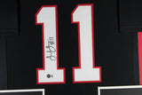 JULIO JONES (Falcons black TOWER) Signed Autograph Framed Jersey Beckett