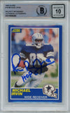 Michael Irvin Autographed 1989 Score #18 Rookie Card HOF Beckett 10 Slab 39293